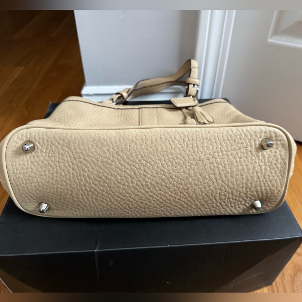 Coach Beige Pebble Leather Handbag - Picture 6 of 10